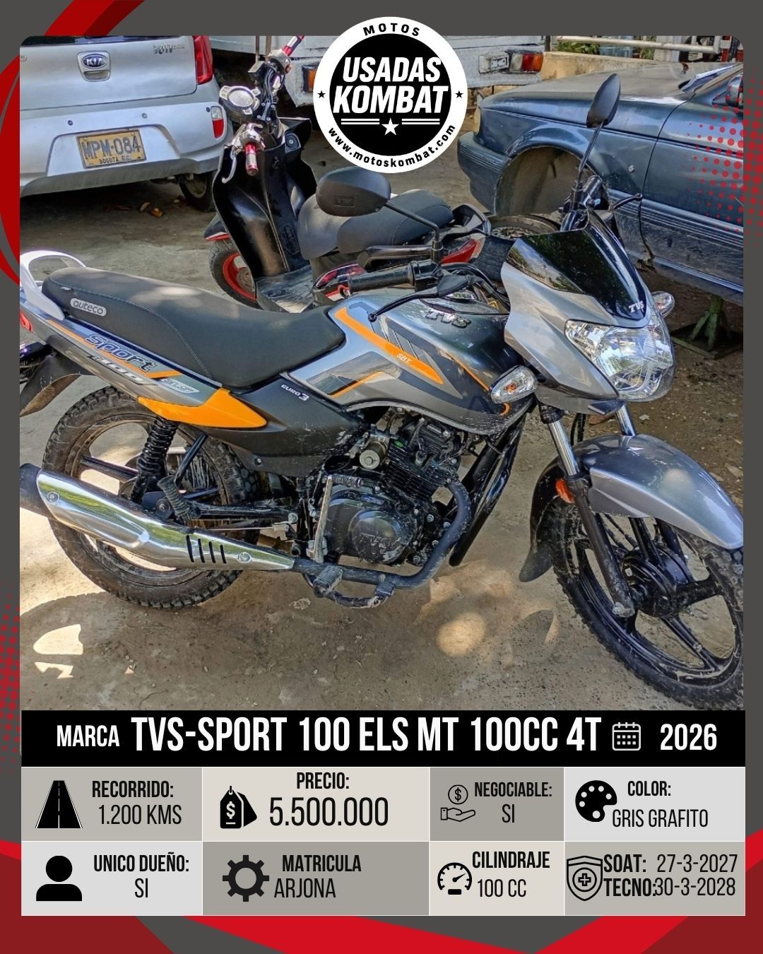 TVS SPORT 100 ELS MT 100CC 4T