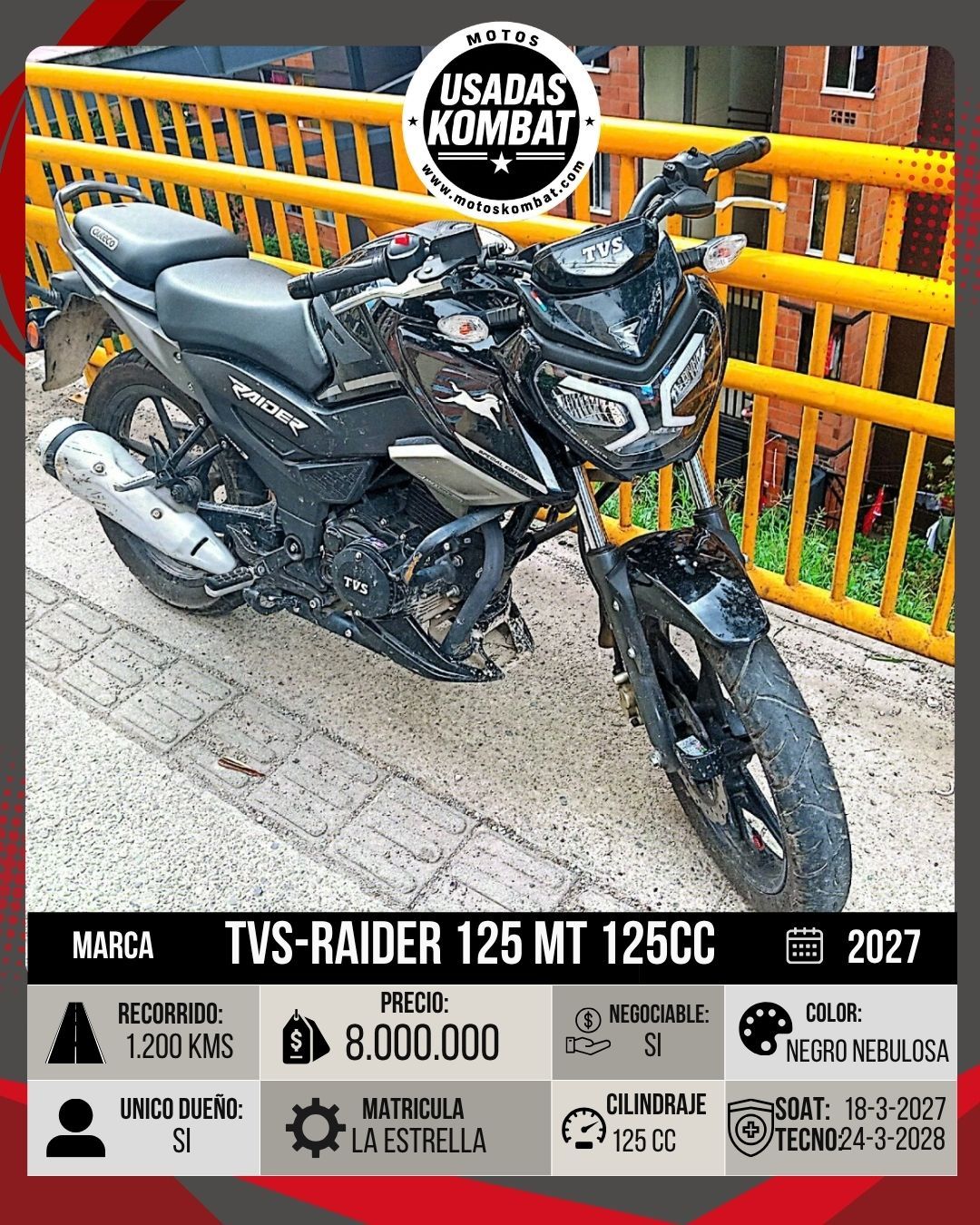 TVS RAIDER 125 MT 125CC