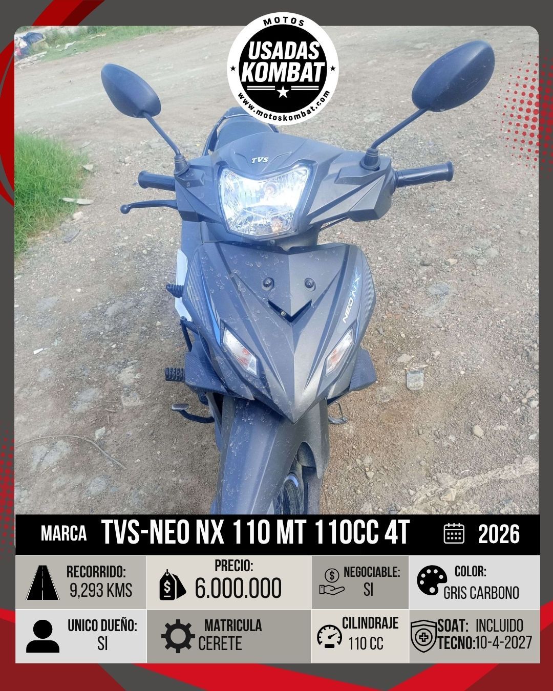 TVS NEO NX 110 MT 110CC 4T