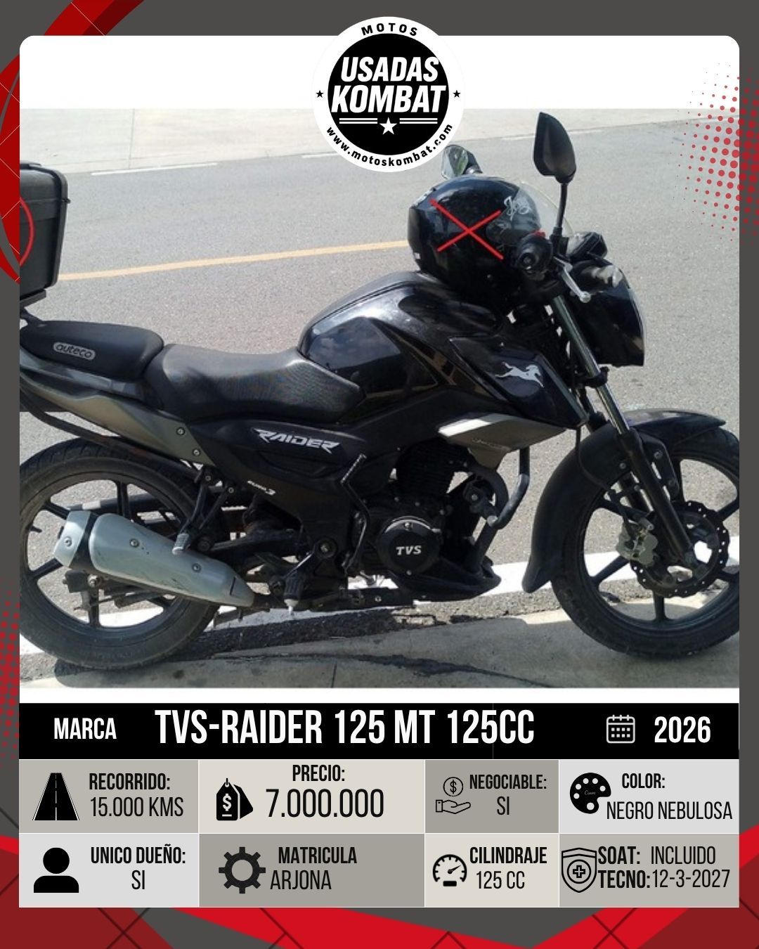 TVS RAIDER 125 MT 125CC