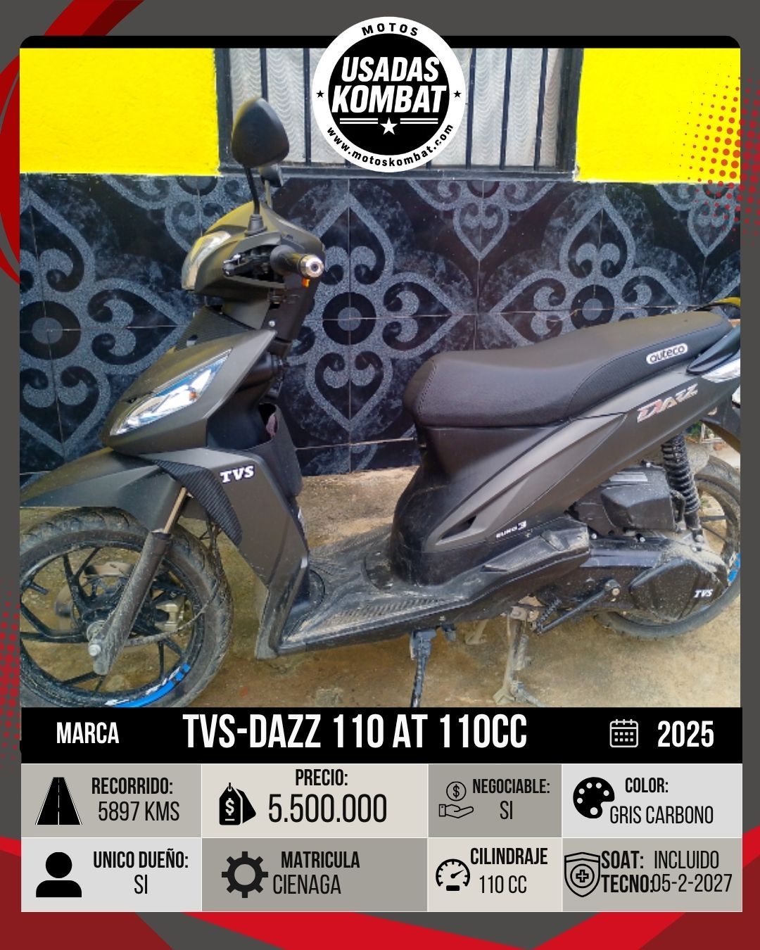 TVS DAZZ 110 AT 110CC