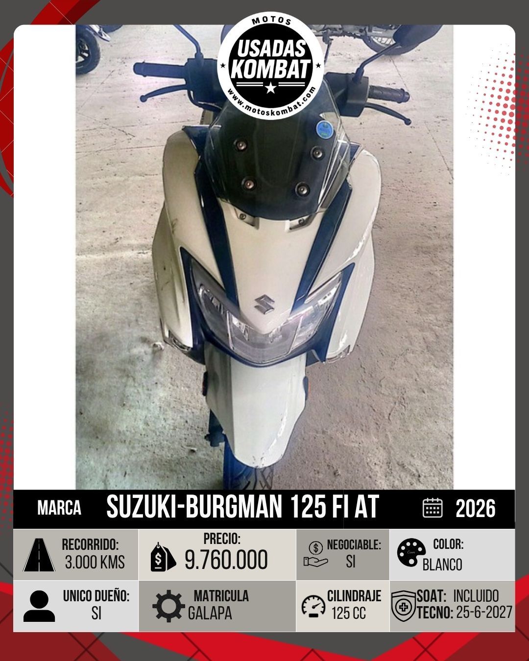 SUZUKI BURGMAN 125 FI AT 125CC