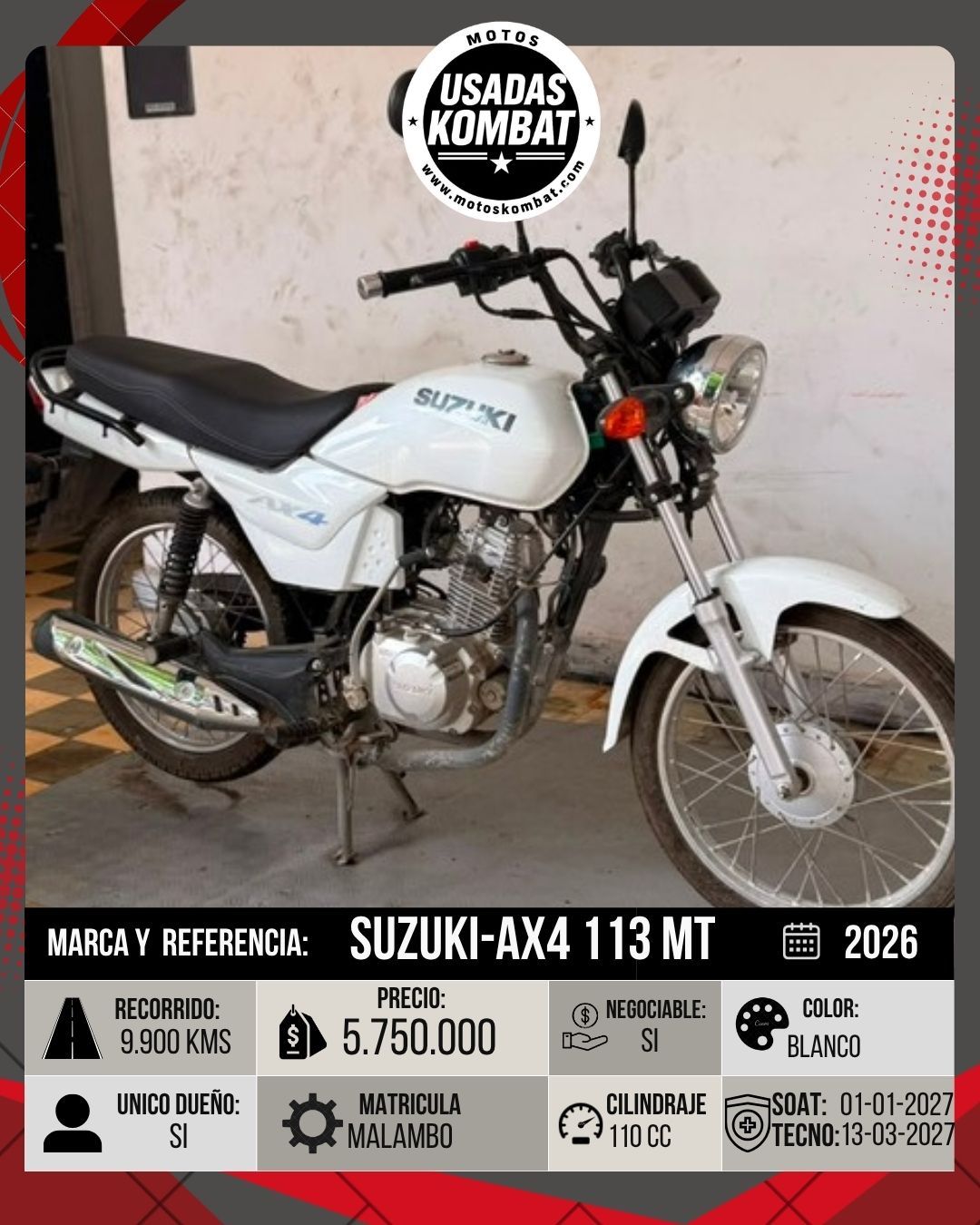 SUZUKI AX4 113 MT 113CC
