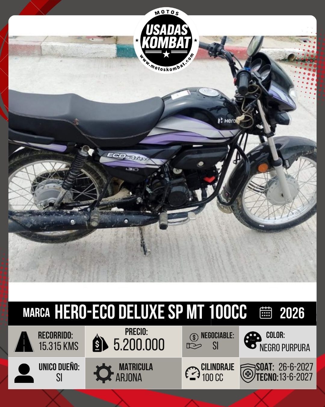 HERO ECO DELUXE SP MT 100CC