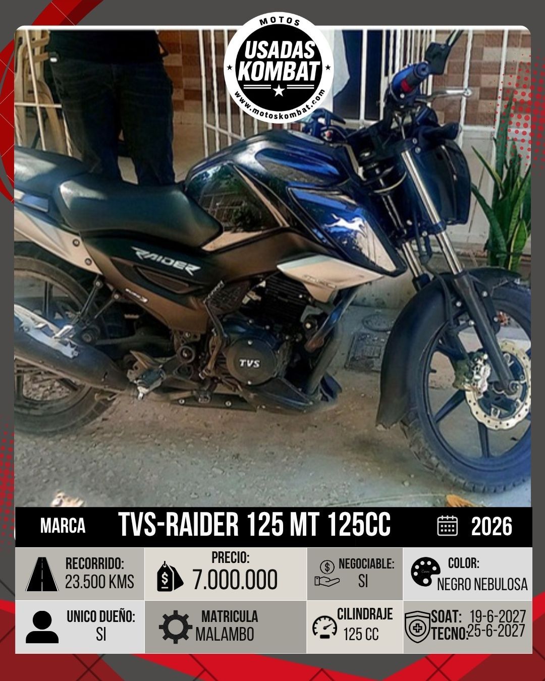 TVS RAIDER 125 MT 125CC