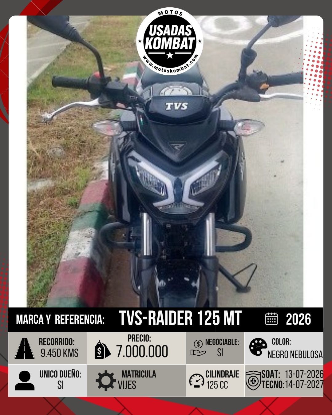 TVS RAIDER 125 MT 125CC