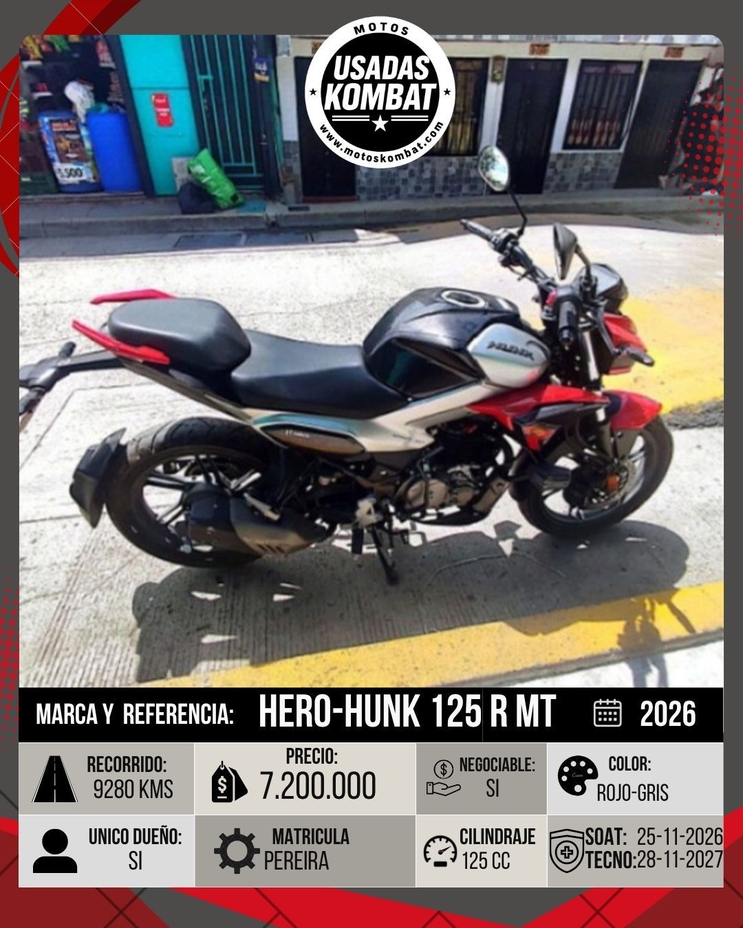 HERO HUNK 125 R MT 125CC