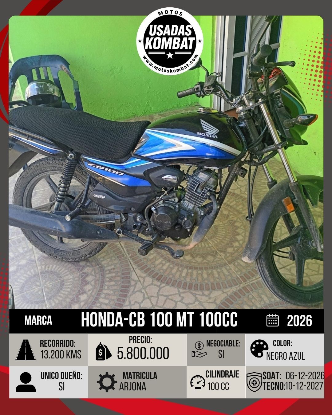 HONDA CB 100 MT 100CC