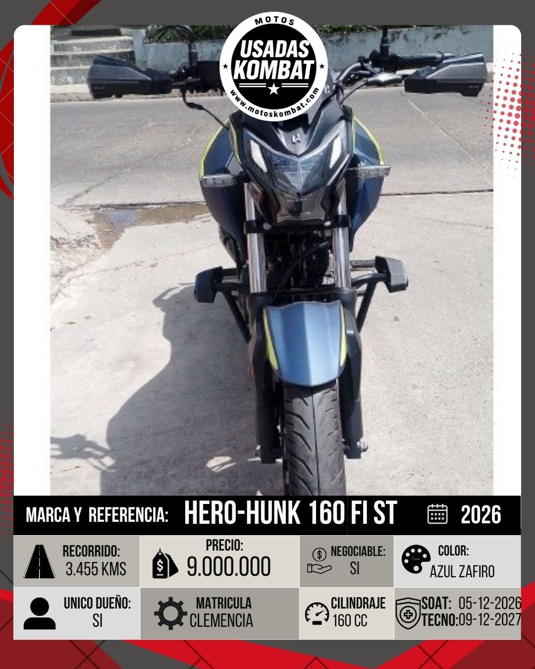 HERO HUNK 160 FI ST MT 160CC