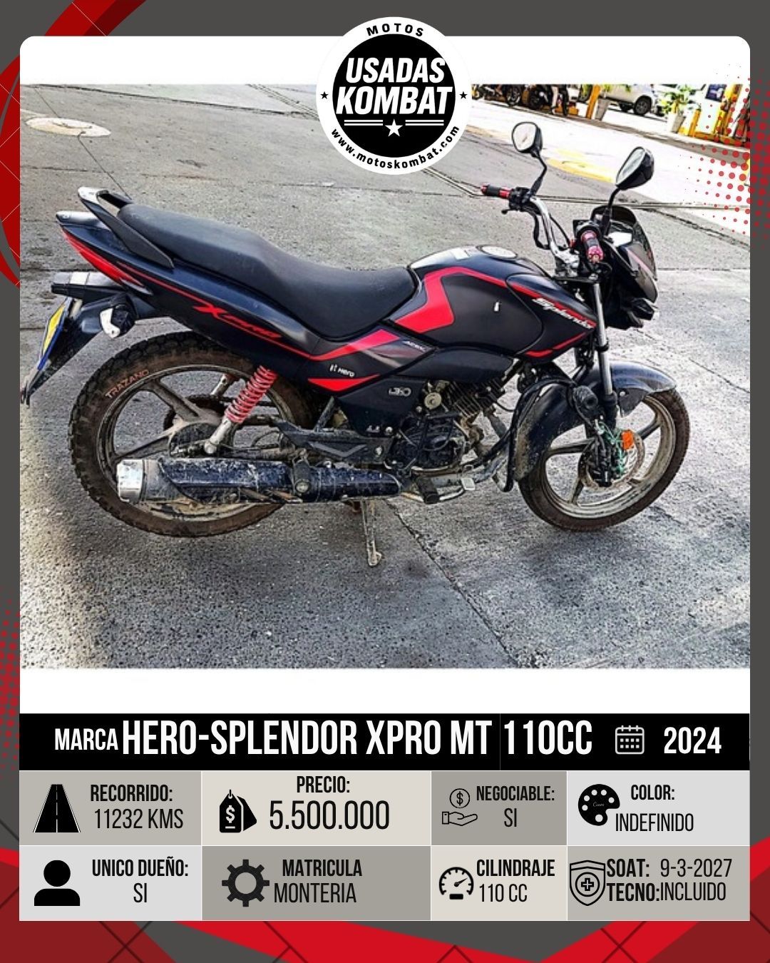 HERO SPLENDOR XPRO MT 110CC