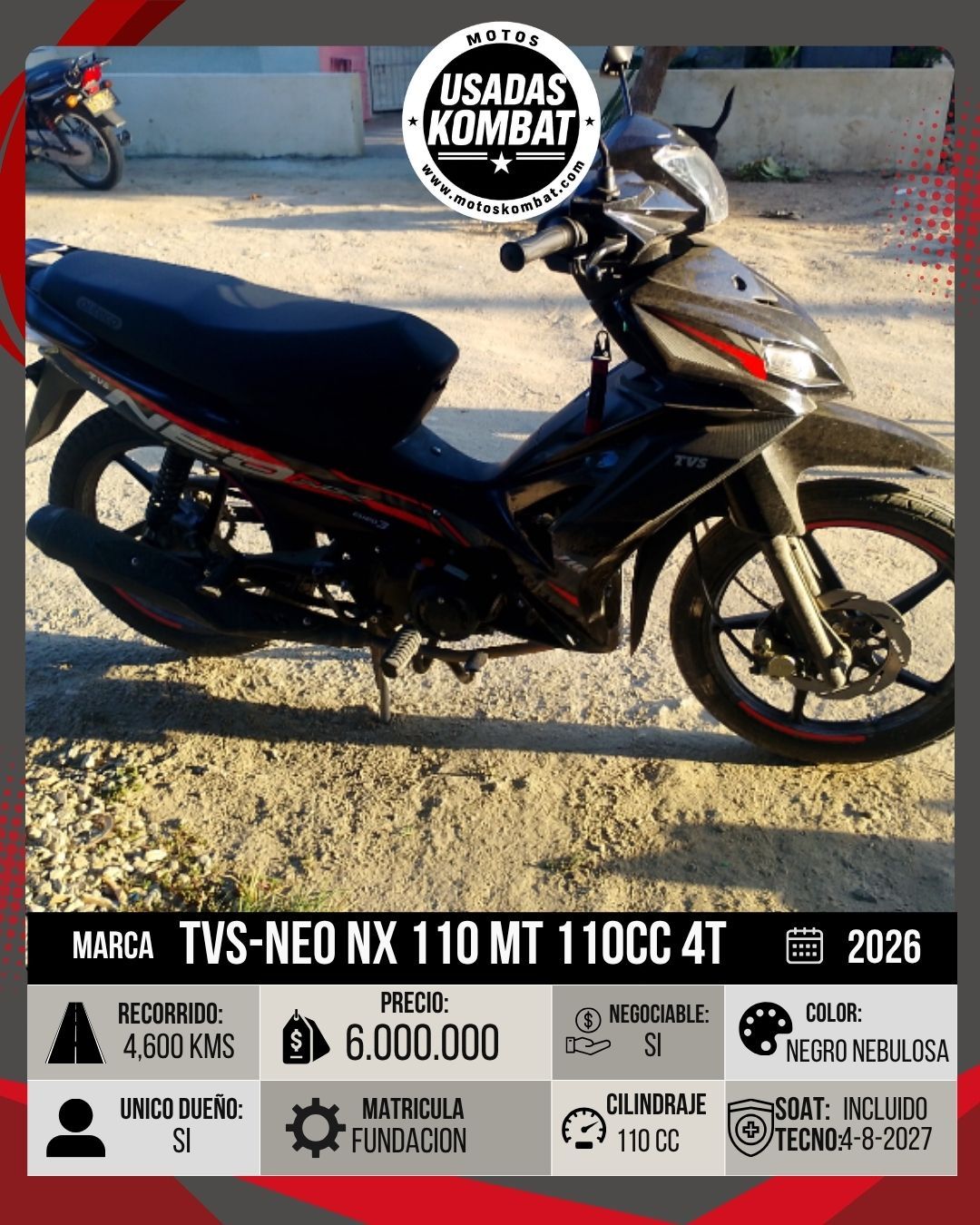 TVS NEO NX 110 MT 110CC 4T